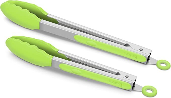 Chef Craft Premium Silicone Cooking Tongs, 12 inch, Green